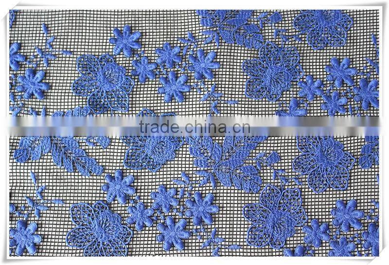 2016 summer lastest laser 3d flower embroidery mesh fabric