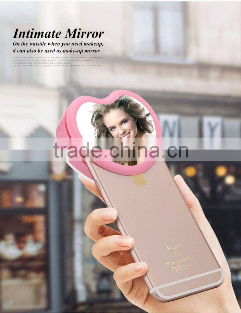 Selfie Ring Light LED Fill Light 3W Cellphone Photo Spot Light 23 LED Charging Portable Selfie Flashlight With Makeup Mirror