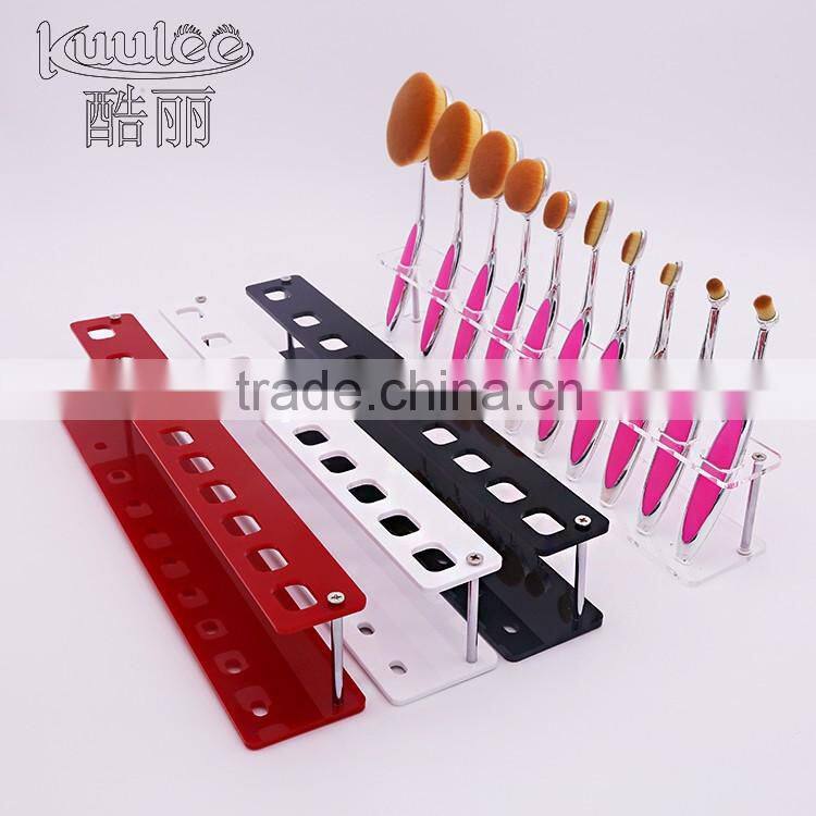 Hot sale clear square acrylic 10 pcs cosmetic brush rack