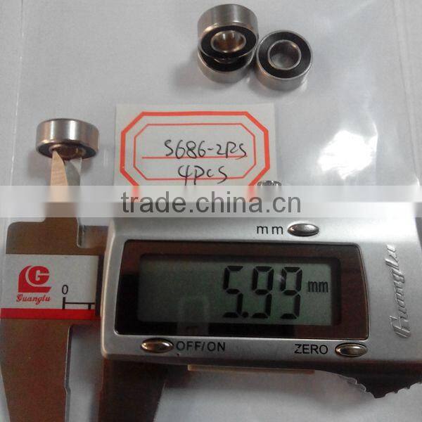 Miniature Stainless Steel bearing 686 Deep Groove Ball Bearings S686 2RS