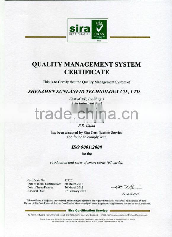 Wet/Dry UHF inlay for PVC cards making