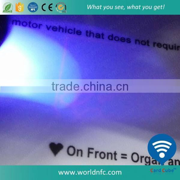 Custom Design Invisible UV Printing PVC Plastic Card For High Security Anti Fake