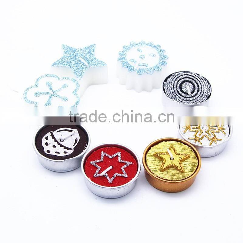 snow paraffin wax Christmas tealight,Christmas candles 6pcs/box