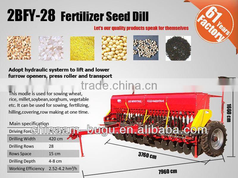 28 Rows Hydraulic Grain Sowing Machine with Fertilizer