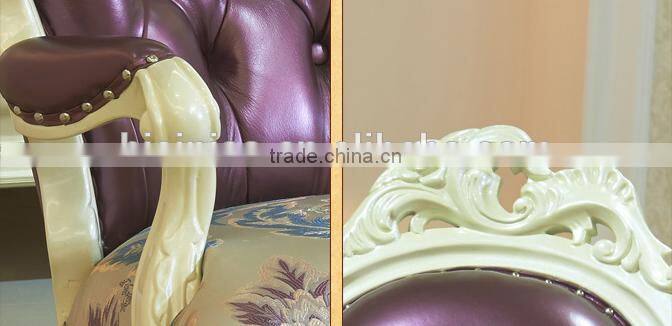 European Style Bed End Stool, Beautiful Designed Wood Carved Chaise Lounge Chair, Palace Princess Sofa Chair (BF01-ML026)