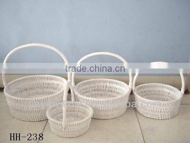 New white willow basket with handle
