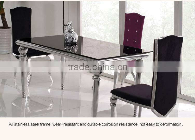 TH319 cheap glass top Dining table and chair sets