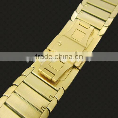 Stainless steel strap for watch gold plating band gold luxury accessories for apple watch
