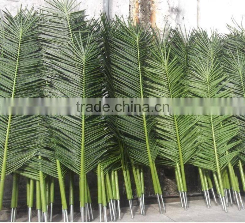 SJ0701205 High quality fan plam leave/Chinese plastic palm fan tree leaf