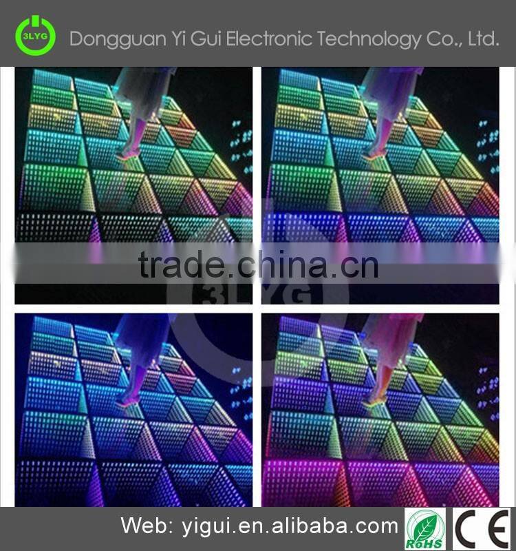 High lumen YG090E led light floor 15w square RGB mixing colorful changing dance floor