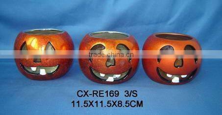 porcelain moroccan ceramic garden indoor use -dolomite pumpkin candle holder