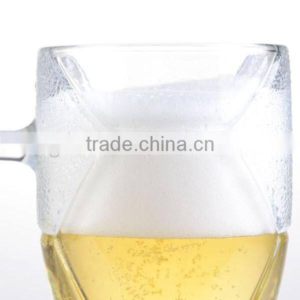 14oz football beer mug with handle german lagers glass mug