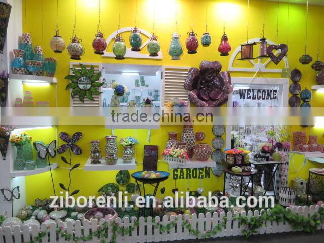 Teal Exotic Decoration Chinese Copper Cash Mosaic Tall Large Decorative Floor Vases