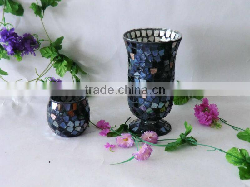 Ruby Red Mosaic Large Glass Art Unique Popular Vase Chinese Wedding Favor