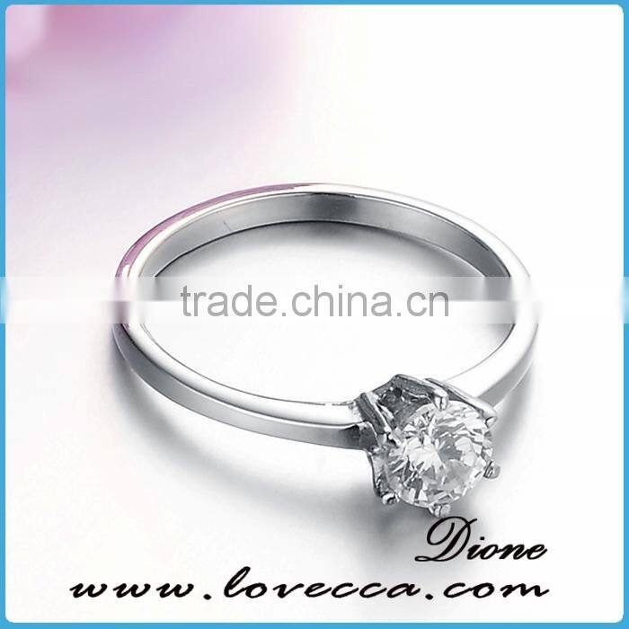 New Model 316L Surgical Stainless Steel Wedding Rings With Clear Cz Diamond