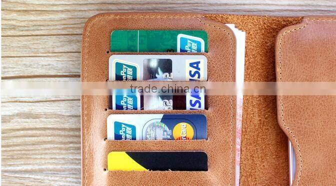 Portable genuine leather pouch smart phone case with earphone for iphone 7/7 Plus