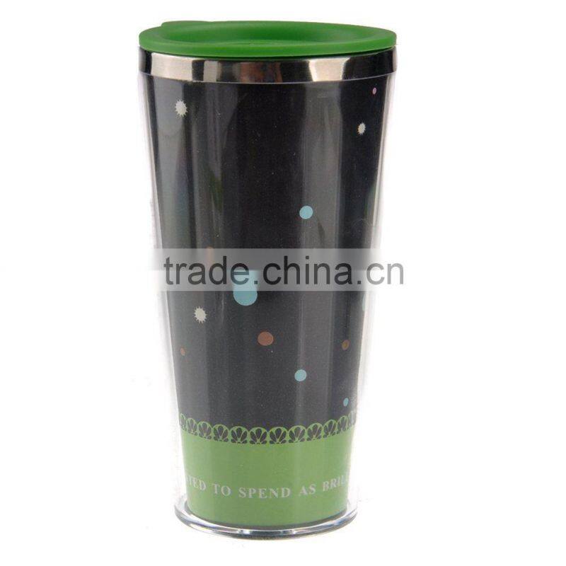 Double-layer Stainless Steel Interior Head sensitive Color changing Mug Cup Coffee Cup with Lid