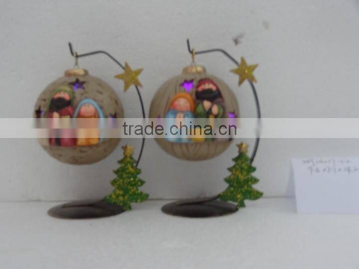 Ceramic nativity set with lantern