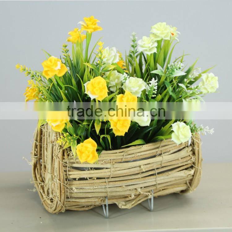 Natural Rattan Flower Pot for Garden Ornaments