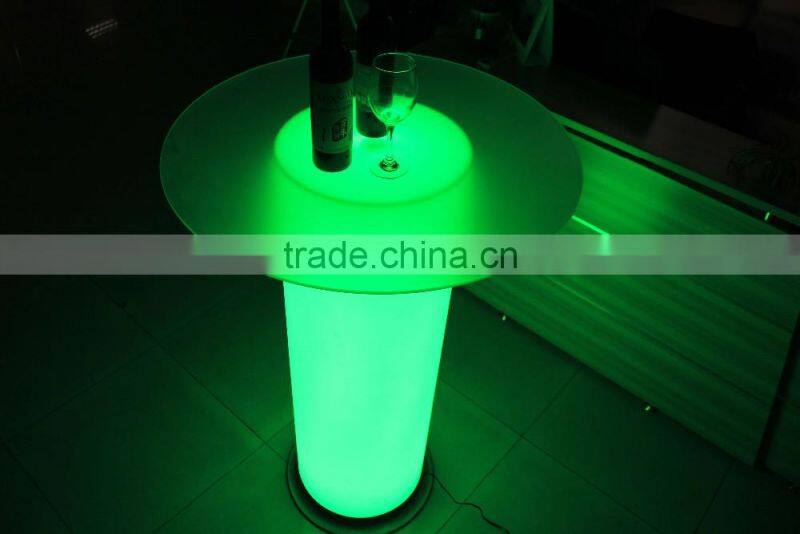 Modern led coffee table, led wine bar table with ice bucket