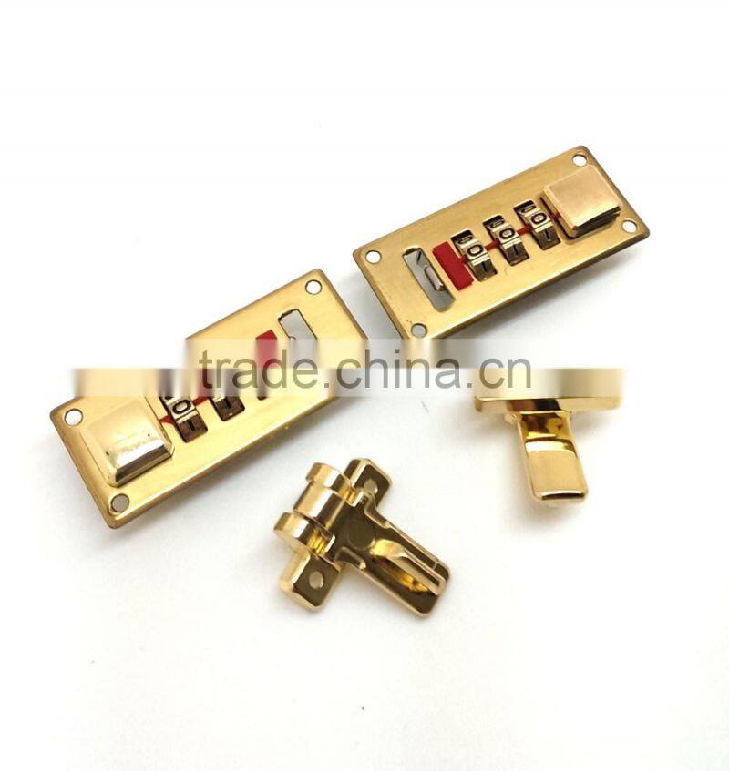 Combination Number Lock with Hasp for Pilot Case, Combination Lock with Push Buttom for Suitcase, Left Hand