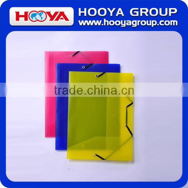 promotional cheap stationery transparent wholesale plastic elastic closure folder