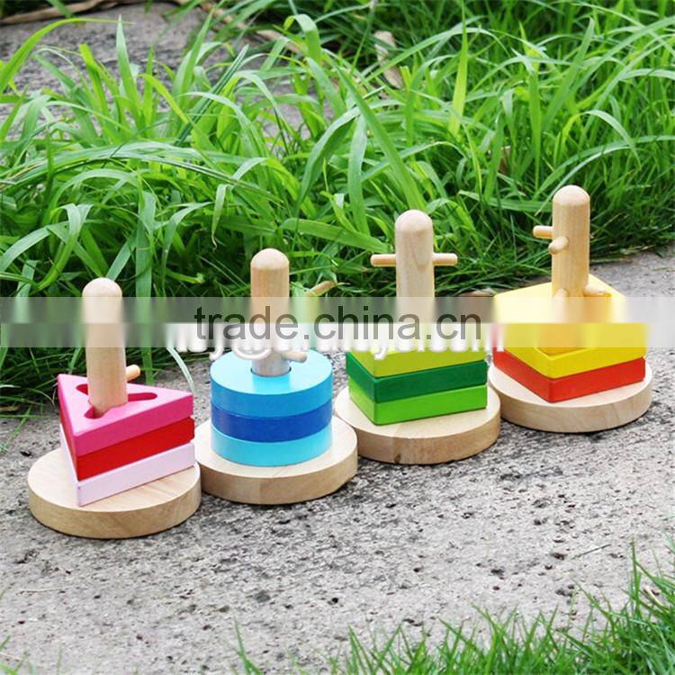 Best design classic geometry blocks wooden baby learning shapes W13E065