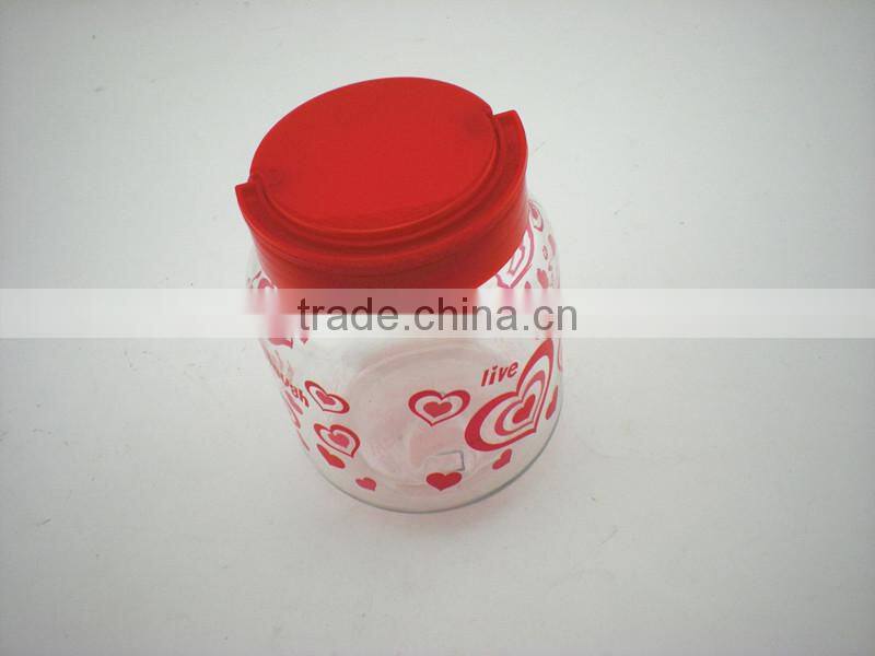 Valentine colorful candy jars