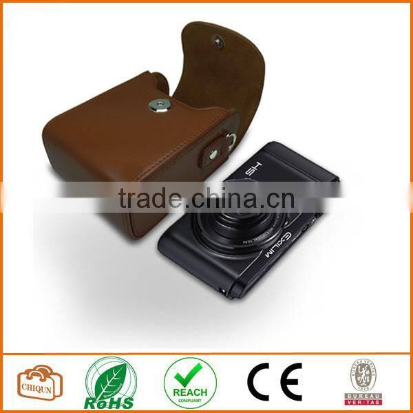 Protective Compact Case with Magnetic Closure and Strap Compatible with Digital Camera (Dark Brown)