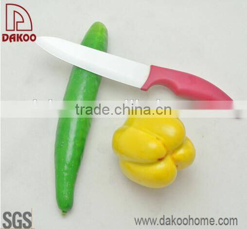 4 Pieces Red Color Handle Zirconia Chef/Utility/Paring Knife