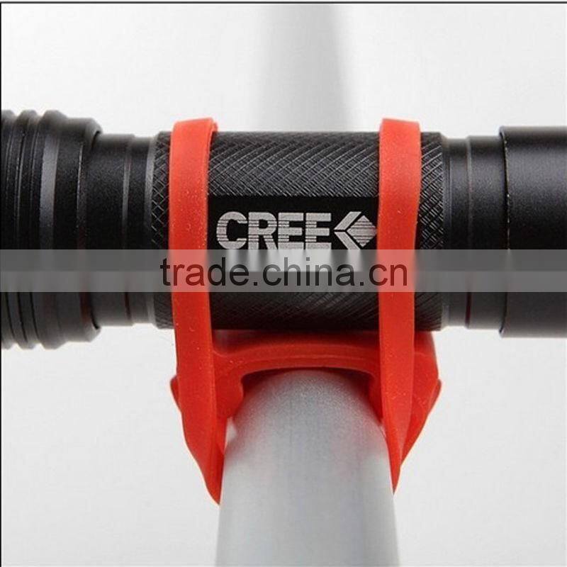 2016 New arrival Torch Phone Flashlight Bands Elastic Silicon Strap Bandage Mountain Road Bicycle Light Mount Holder