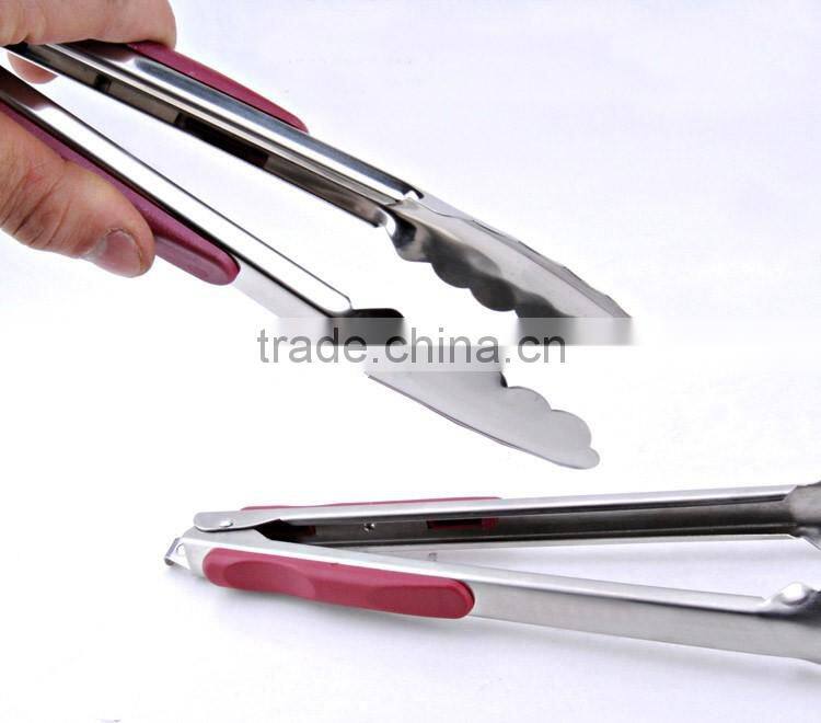 Kitchen food tong heat resistant stainless steel tongs for barbecue
