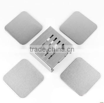 Stainless Steel Coaster 10cm Round Placemats Heat Insulation Coffee Pads Cup Mats With a holder