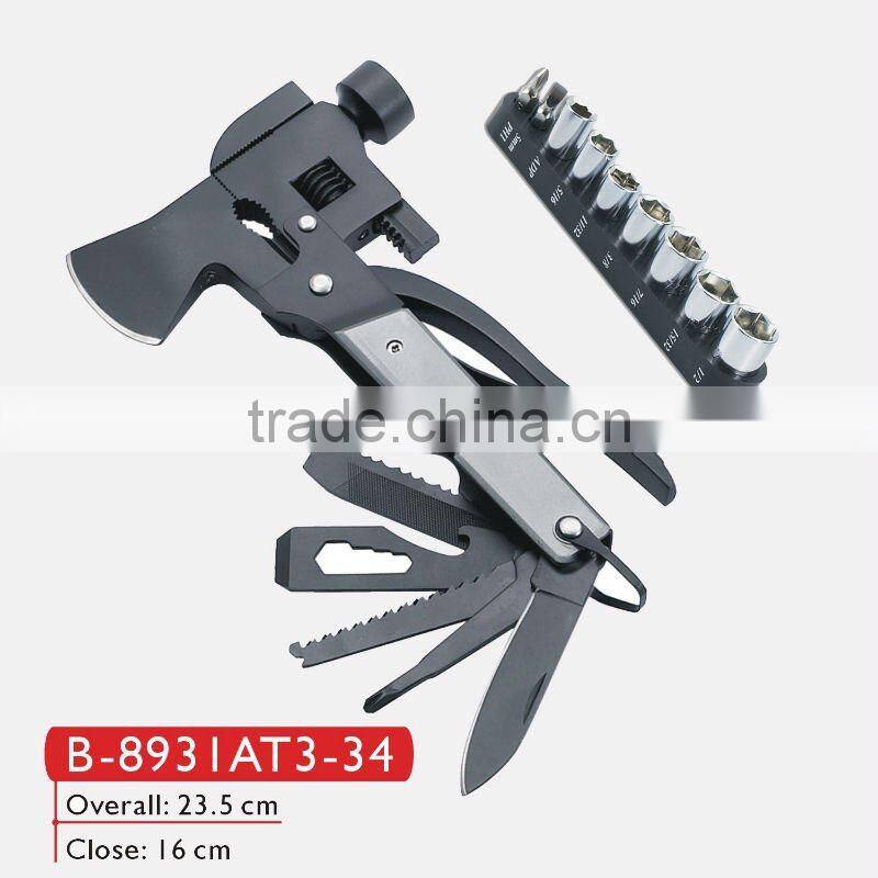 Black transform multi functioanl hatchet wrench hammer spanner screwdriver tool small hammer mill types B-8931AT2