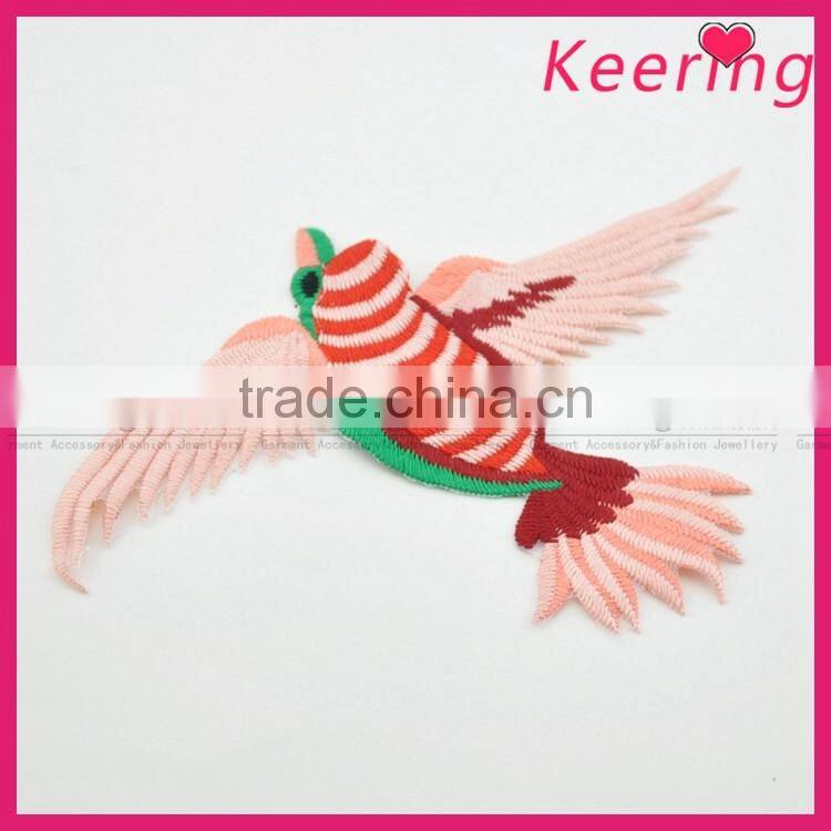 3D bird embroidery patch design for clothing WEF-107
