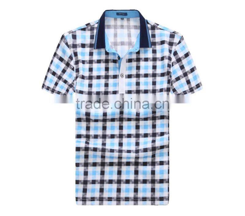 Raidyboer Men's knit polo t shirt 100%cotton with check Raidyboer