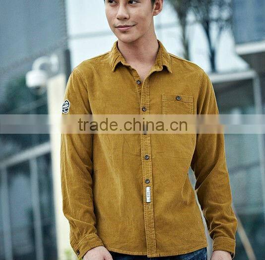 100% cotton men's corduroy shirts men casual warm shirt