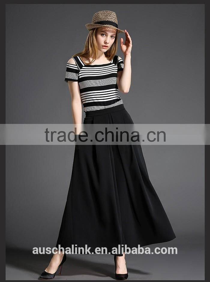auschalink women elegant high waist loose dress pants customized