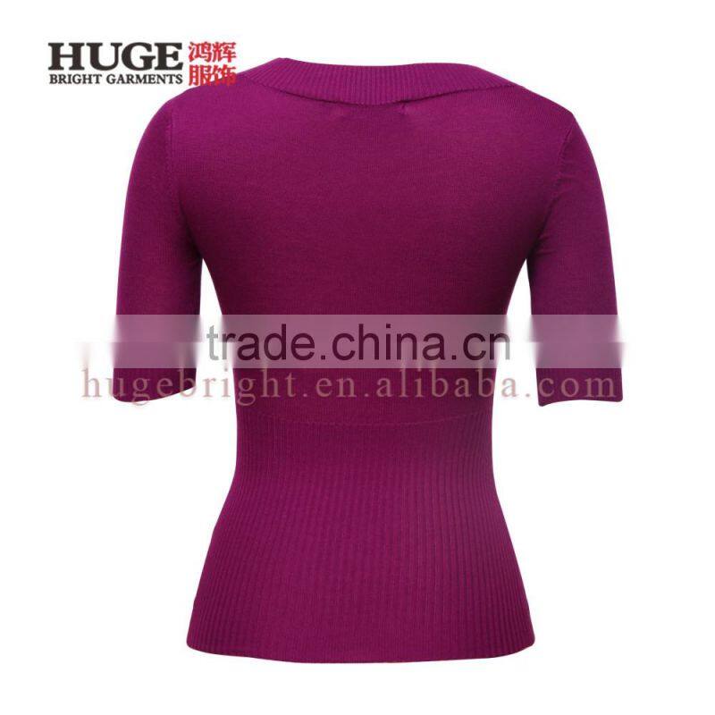 Customized Size OEM Service Women'S V Neck Sweater