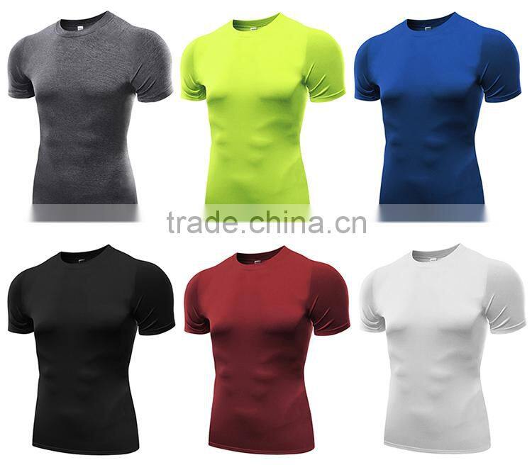 Top new pattern short sleeve gym fitness sport t shirt men