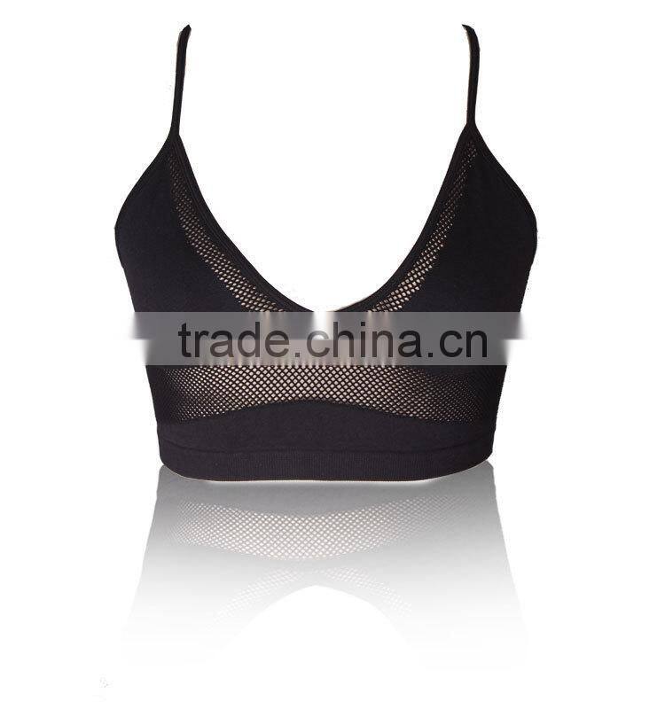 GZY 2015 custom spaghetti strap seamless yoga sports women sexy nude bra