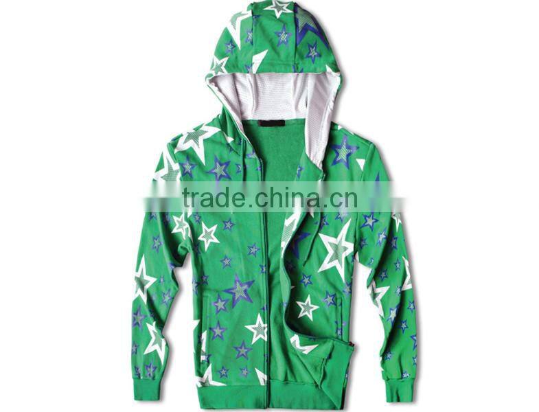 HOT SALES! Autumn OEM promotional mens brand star full printing mans hoody jacket