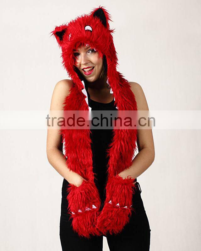 Faux Fur Monster Cap and Hat Scarf Snapback Wholesale