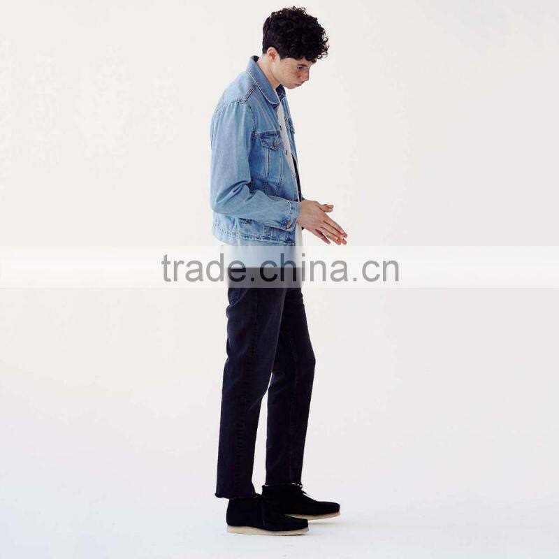 new style denim jacket men light blue custom design