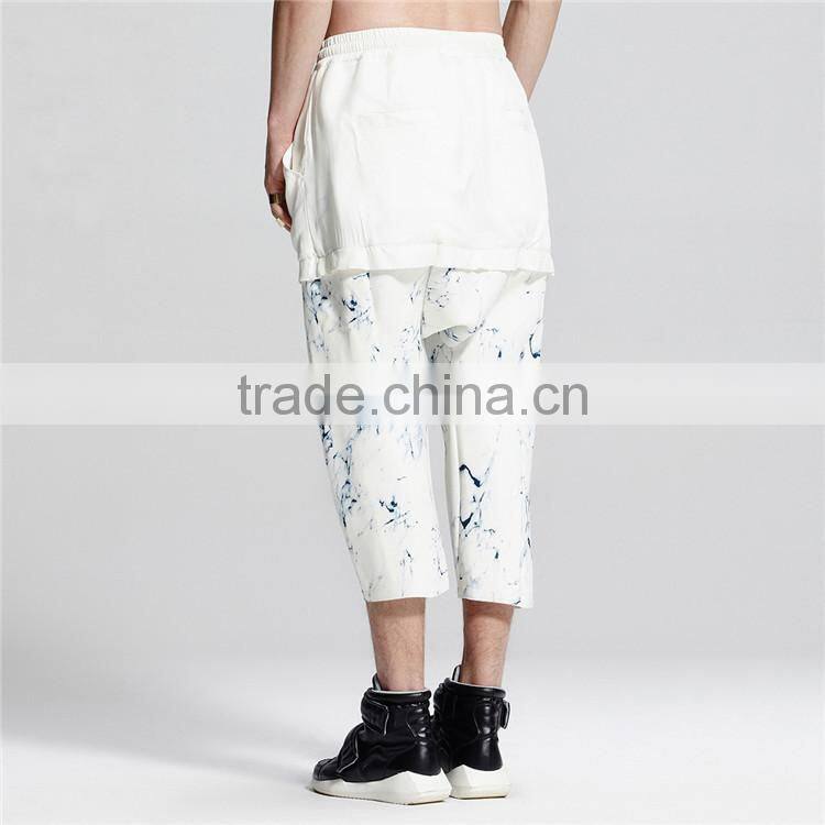 Wholesale gym wear jogger print white loose trousers 3xl jogger pants