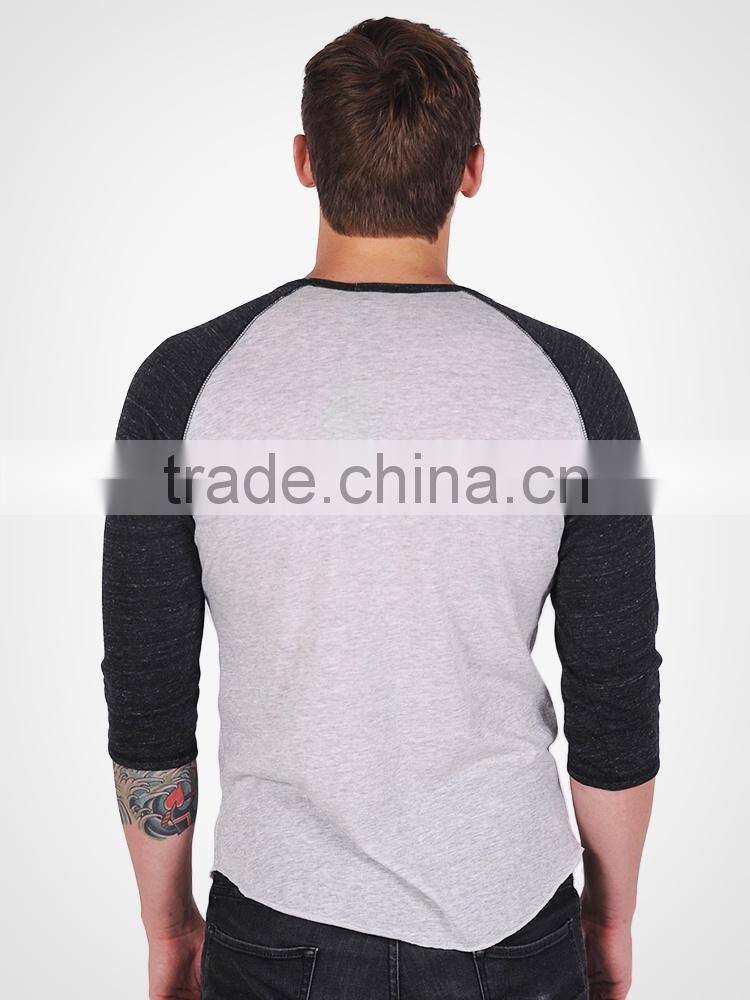two-color long sleeve t-shirt, long sleeve baseball t shirt