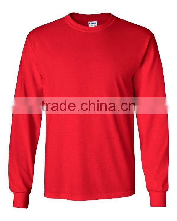 blank 100% men cotton t shirts full sleeve
