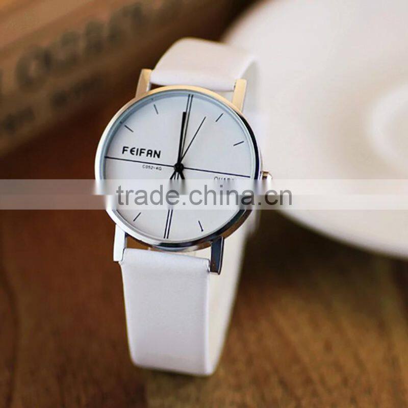 2016 Colorful Geneva Leather Casual Quartz Watch Student Wrist Watch