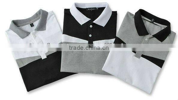 Mens cotton block slim polo t-shirts TB02