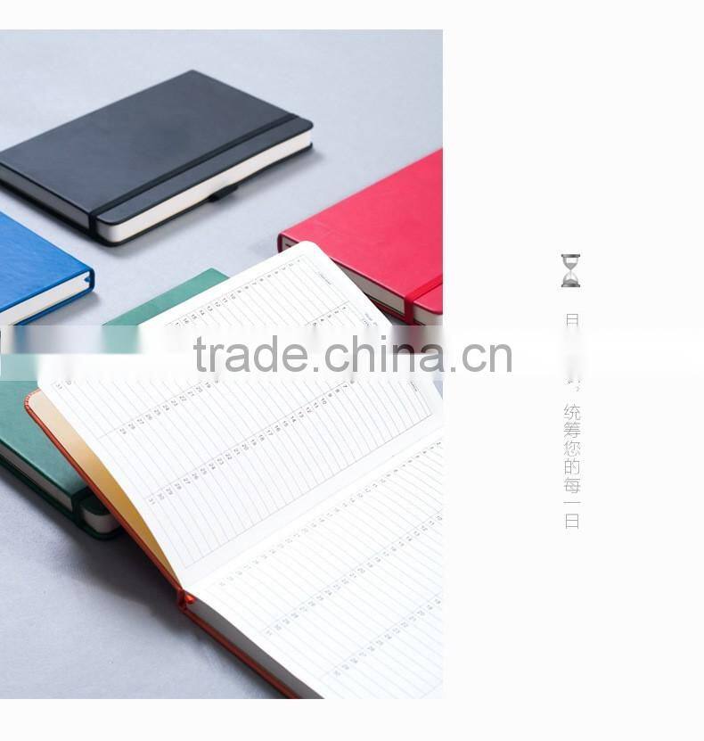 creative A5 hardcover planner with band section sawing faux leather cover notebook with pen holder